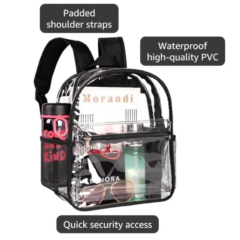 Clear Backpack with Black Accents